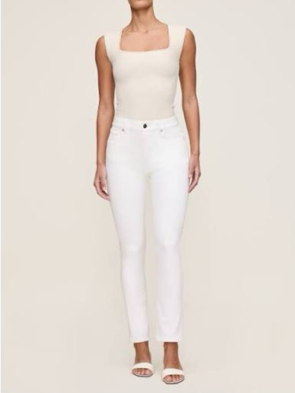 DL1961 Mara Straight Mid Rise Instasculpt Ankle Jeans Milk‎ 16W